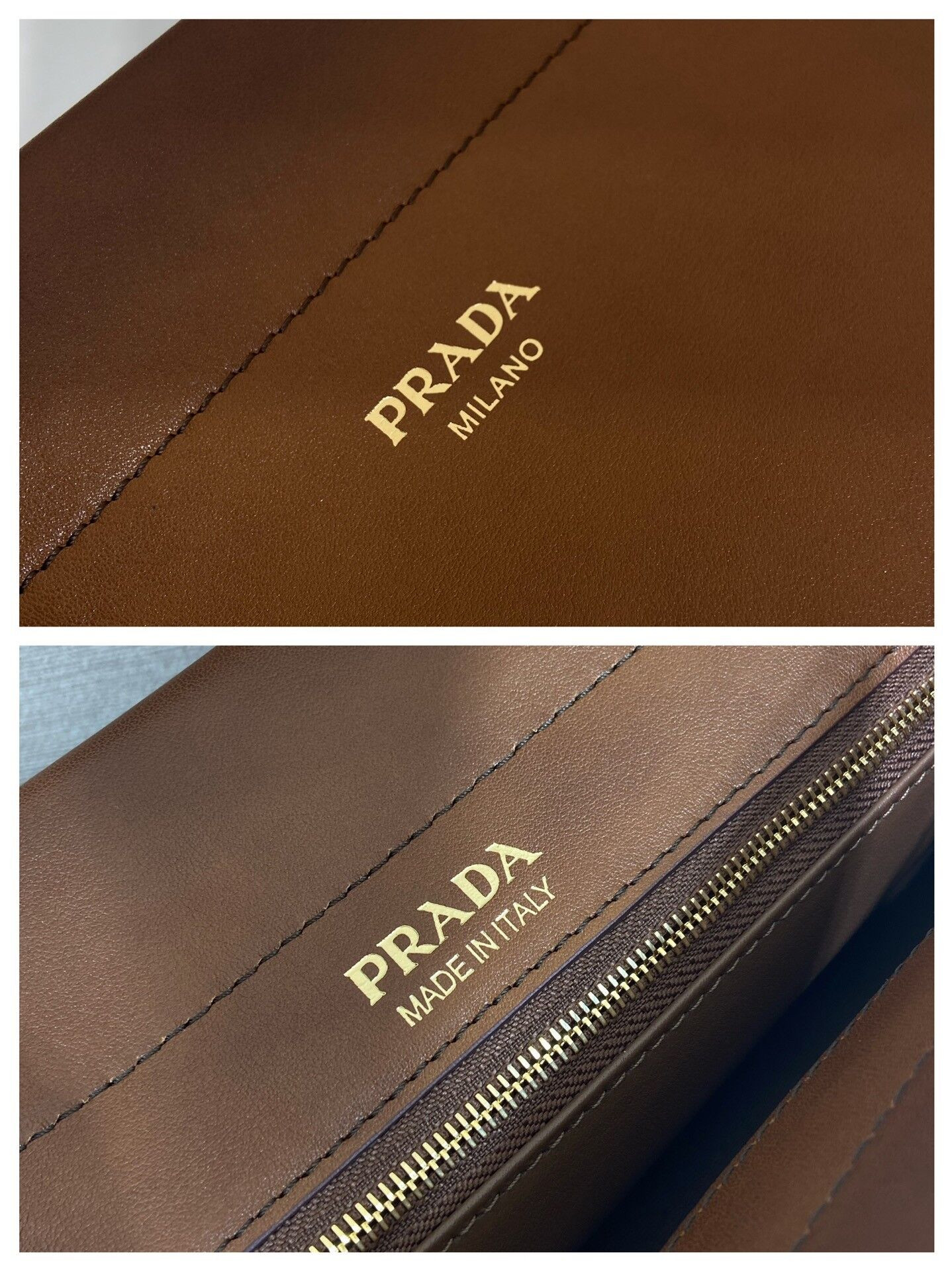 Pra*a enchaîné medium leather bag 15.5x32.5x11cm