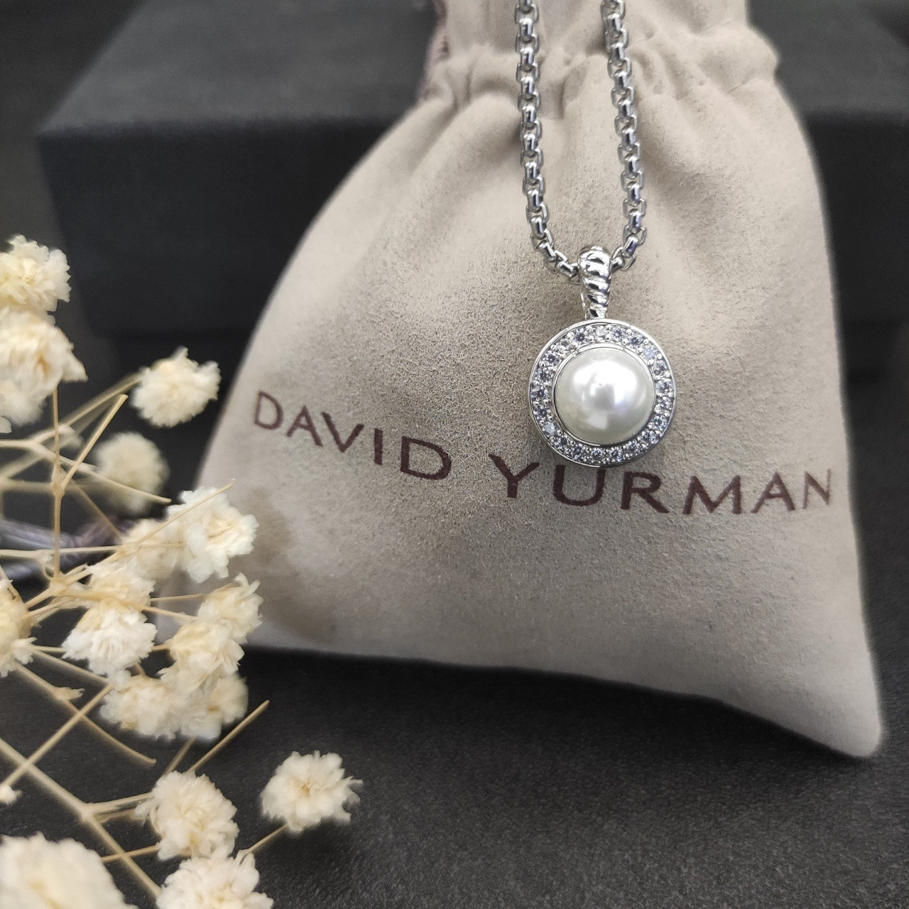dau1d Yvrm*n peal necklace(chain thickness 2mm, length 45+5cm delay chain)