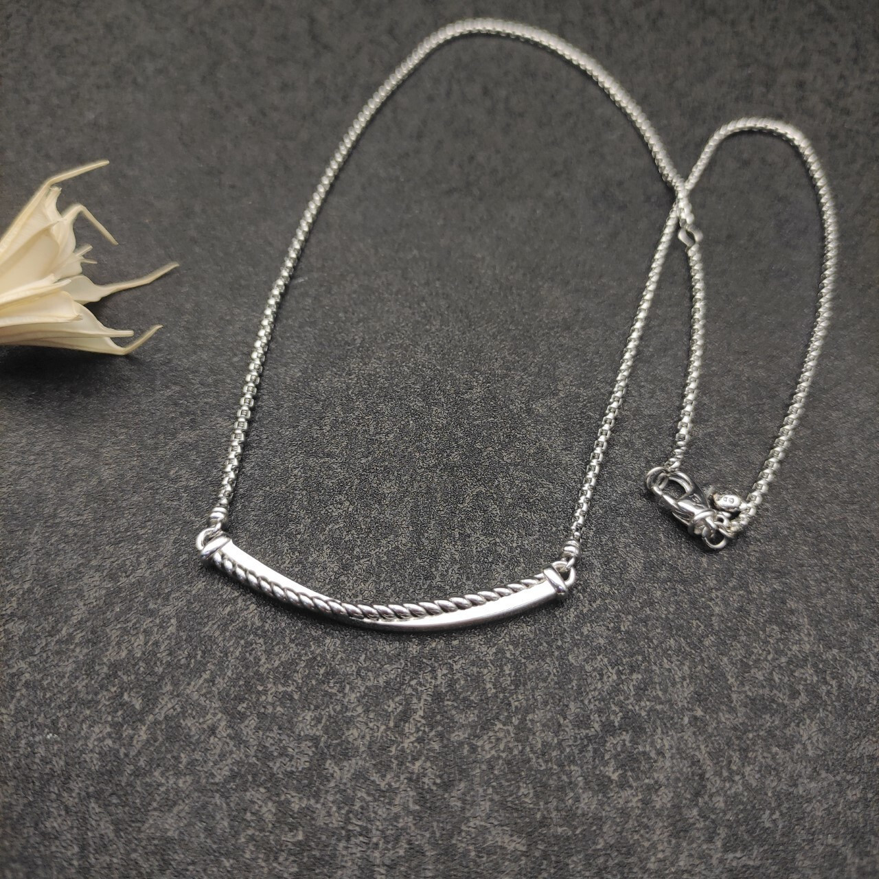 dau1d Yvrm*n smile necklace(chain length 45+5cm delay chain,chain thickness 2mm)