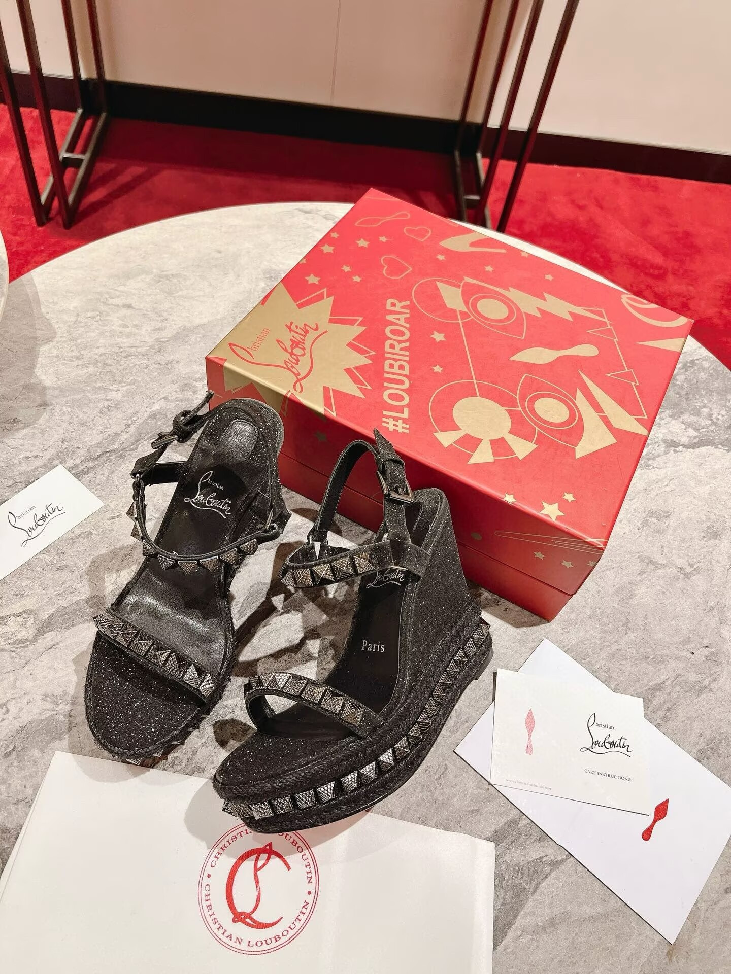 ua Ch**an louboutin pyraclou 120 mm espadilles