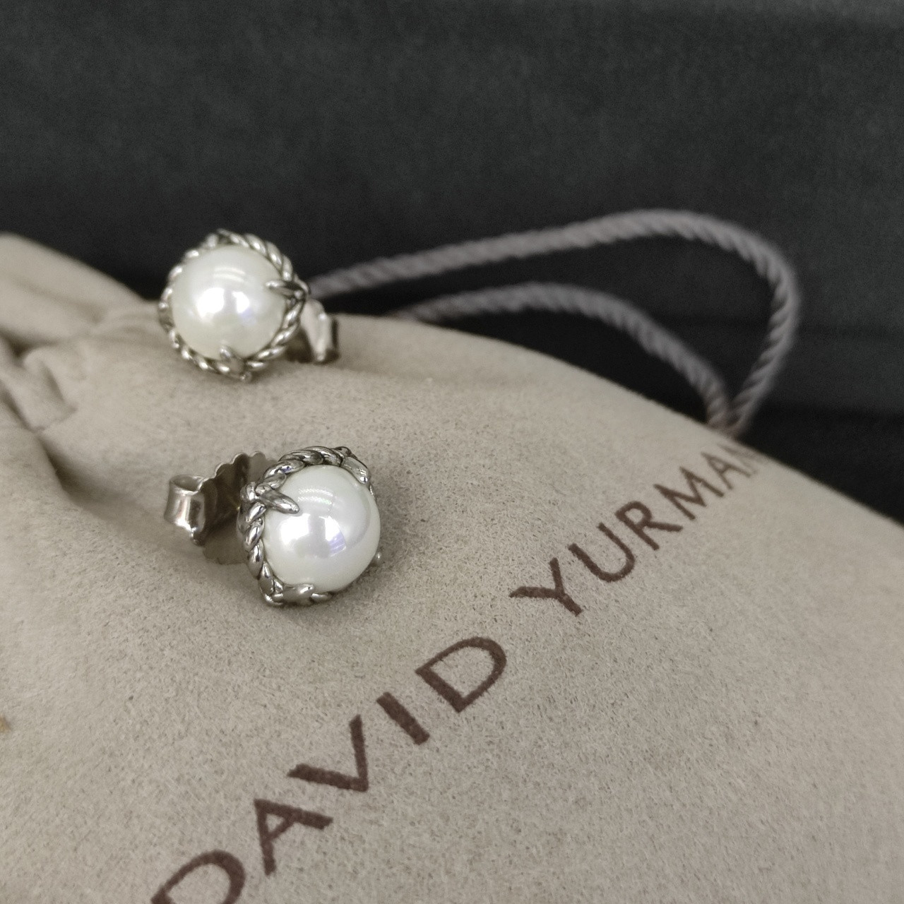 dau1d Yvrm*n four claw gem earrings(main stone 8mm)