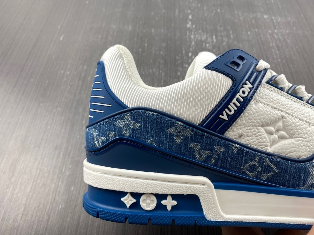 1V Trainer Monogram Denim White Blue