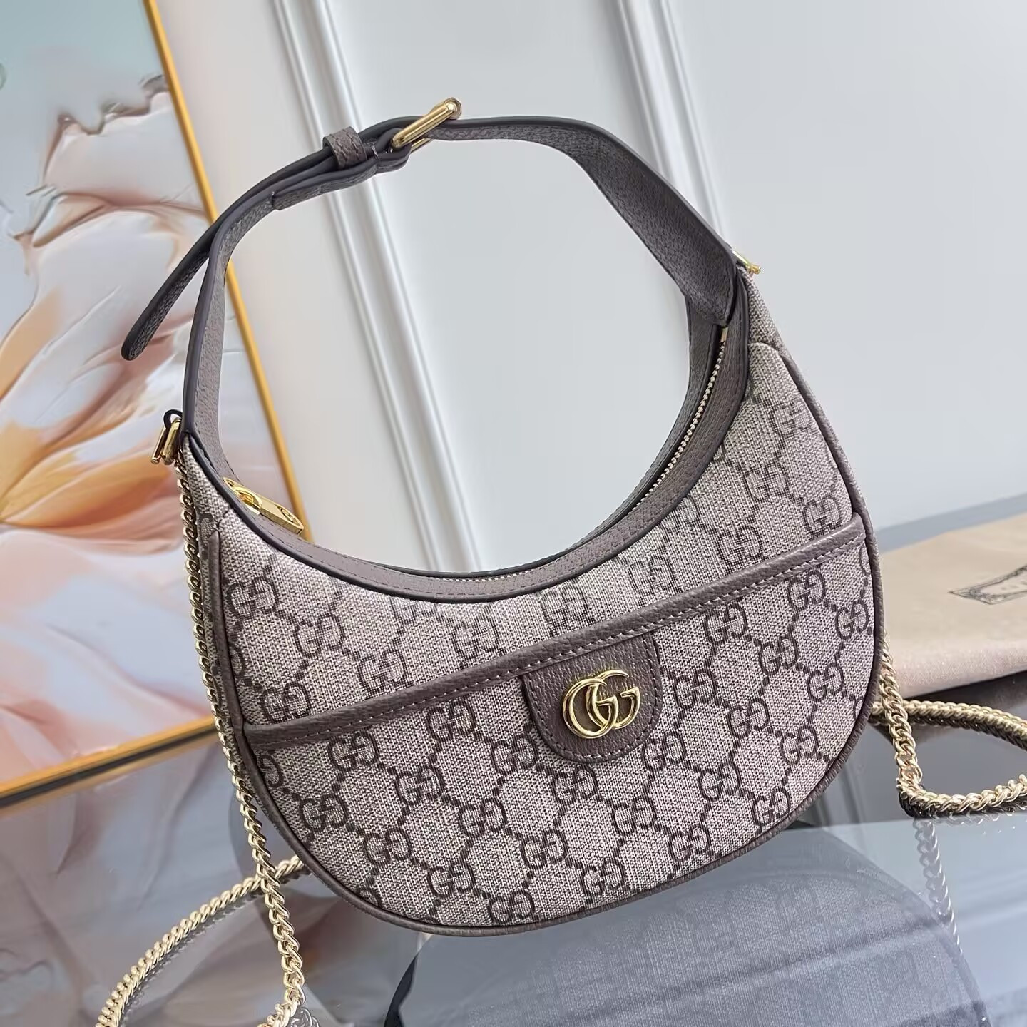 G*u*i ophidia mini gg canvas shoulder bag 20x14.5x4cm