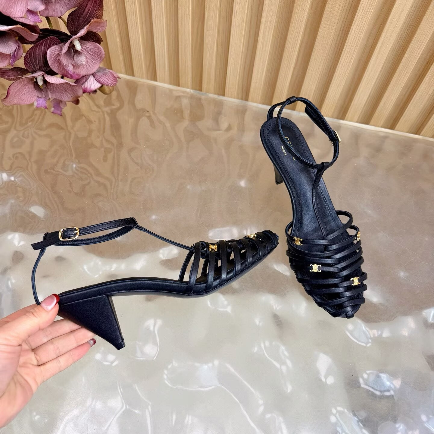 ua Ce**e cage heeled sandal 6cm heel