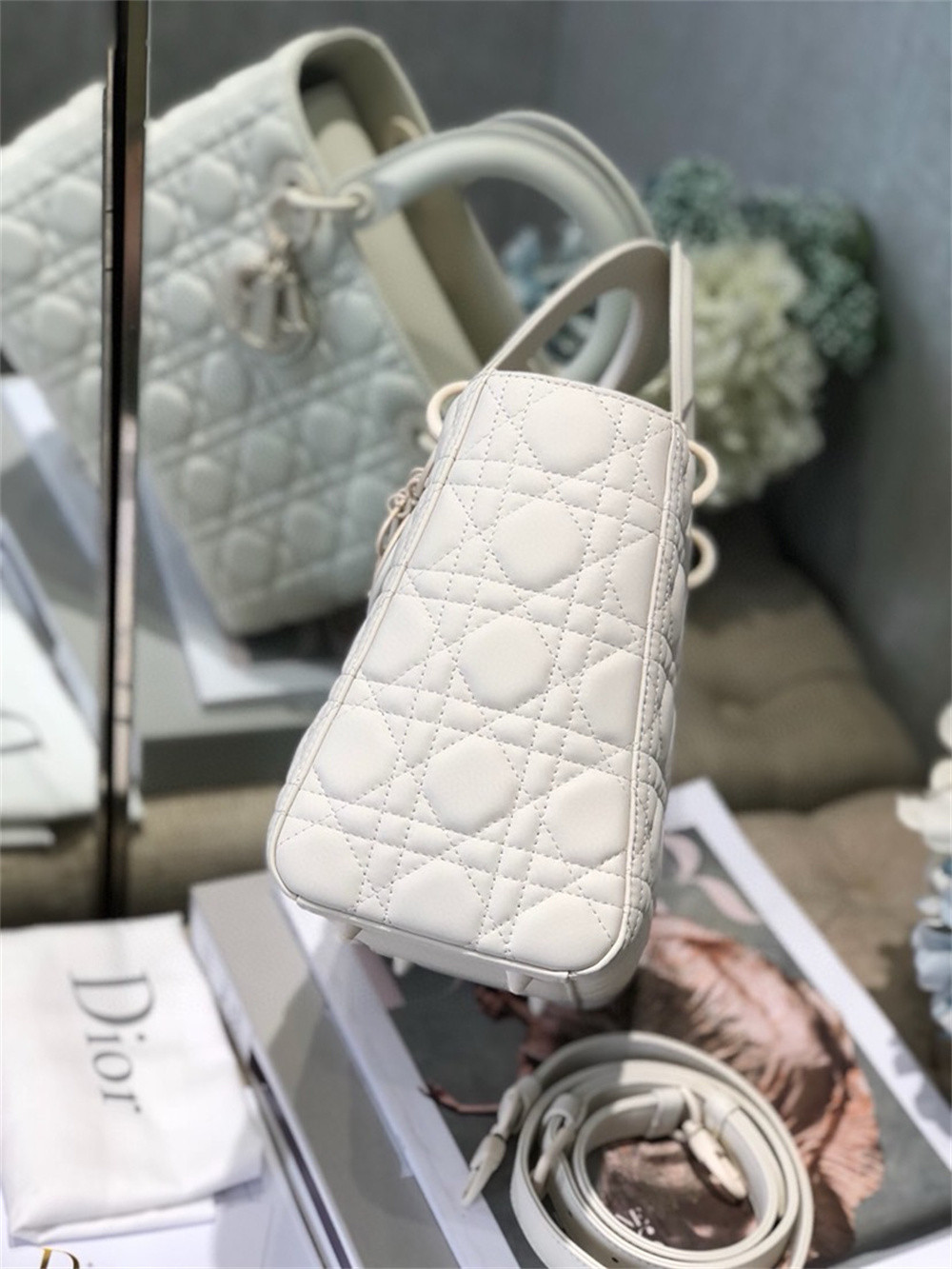 Medium Lady D*0r Bag 9.5 x 8 x 4.5 inches
