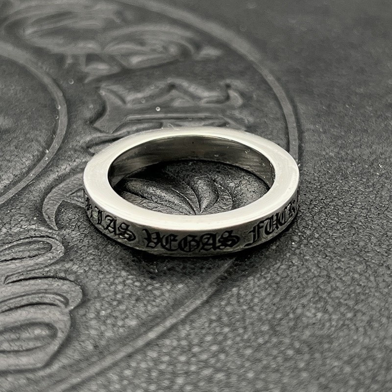 Ch**me He**ts 3mm cross and sanskrit ring
