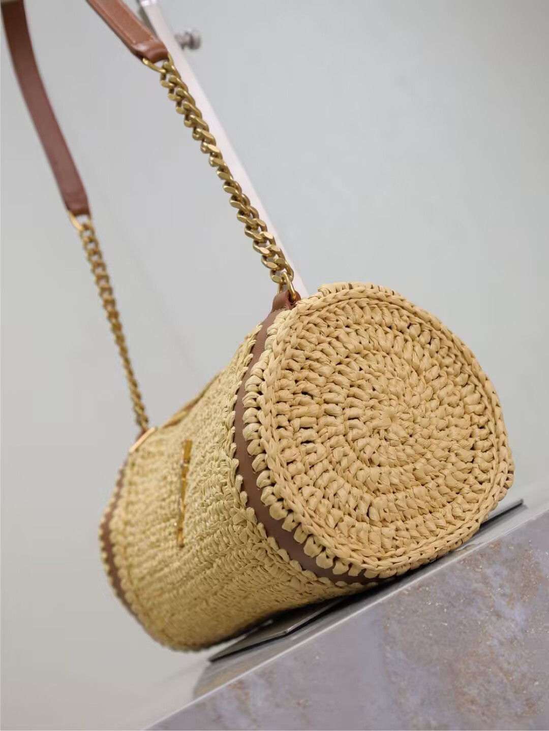 Y*L cassandre small cylindrical woven bag 30x12x10cm