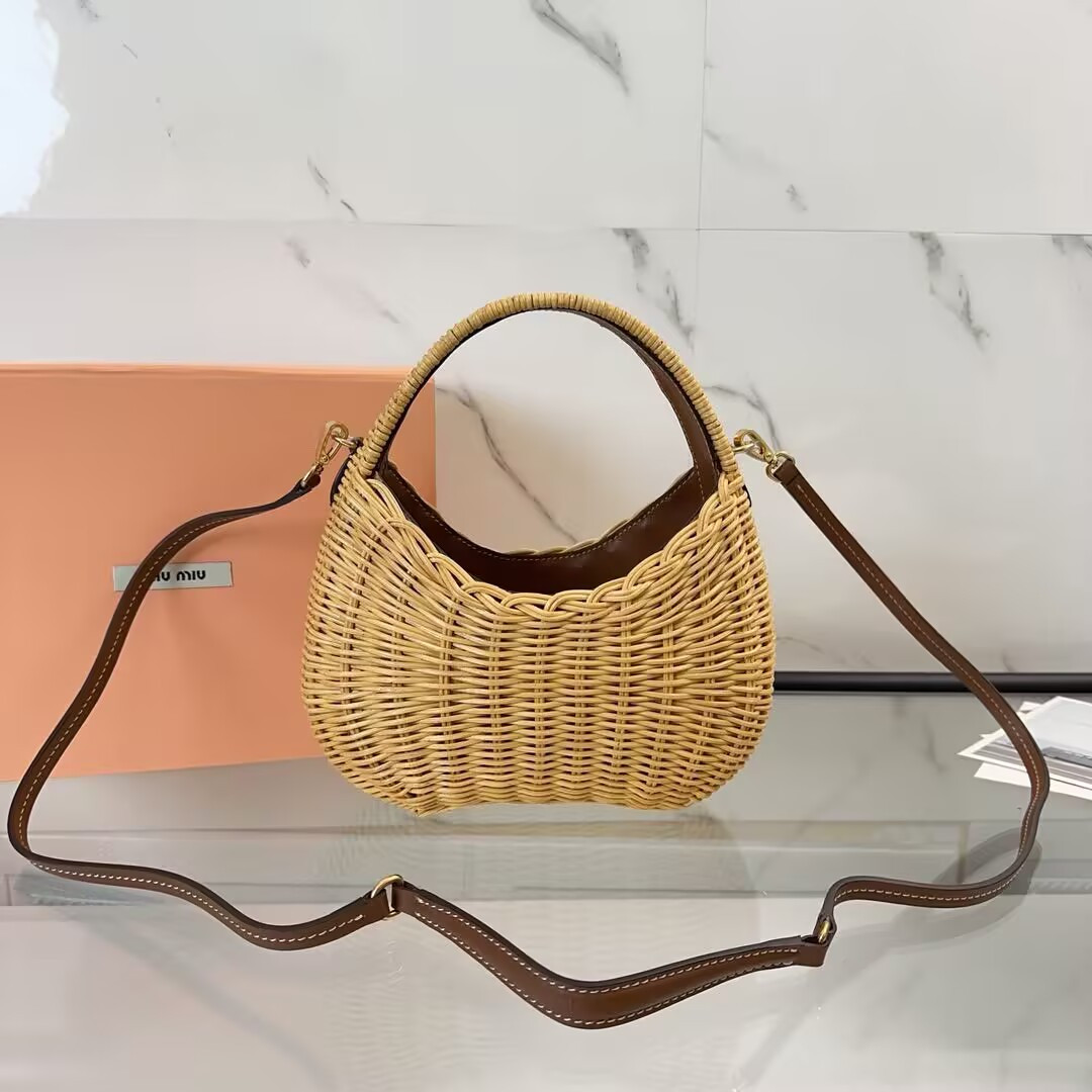 M1v M1v wander wicker handbag 20x17x6cm