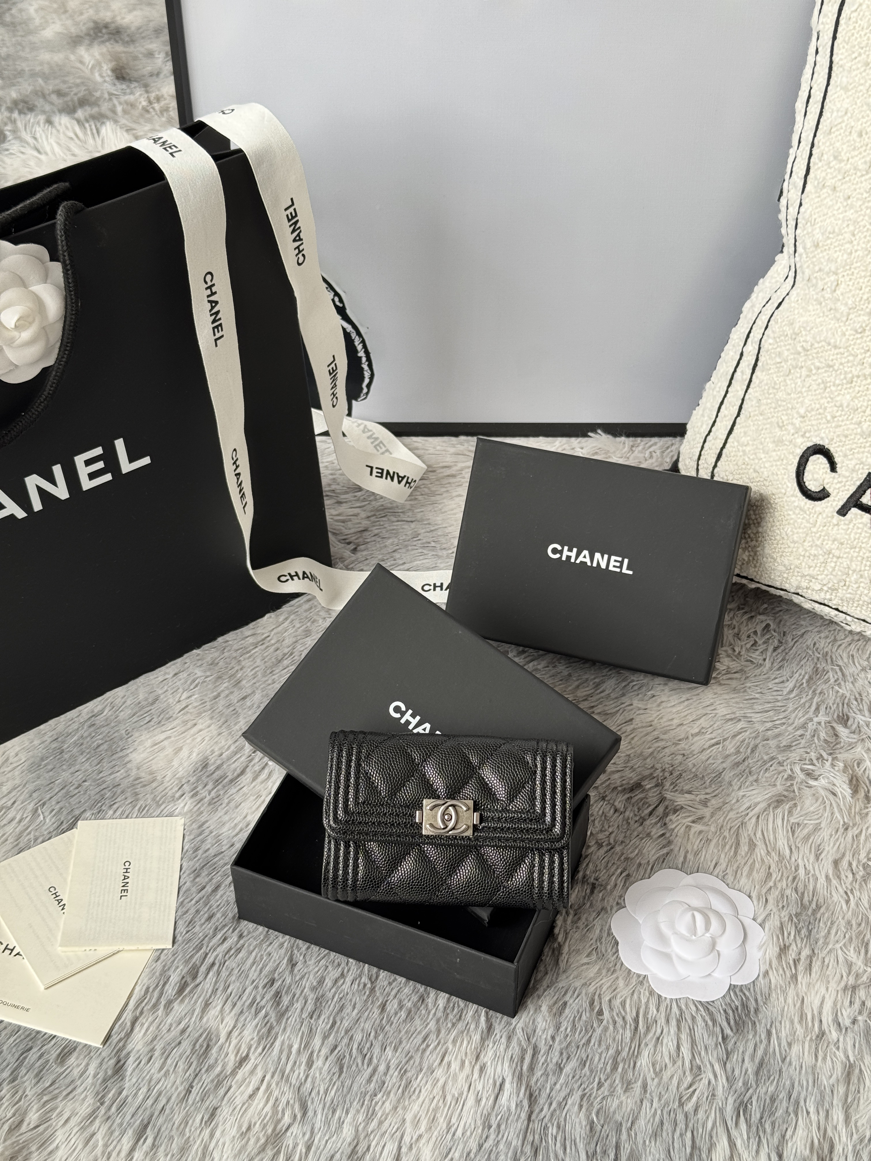 Ch*el boy Ch*el flap card holder a80603 7.5x11.3x2.1cm