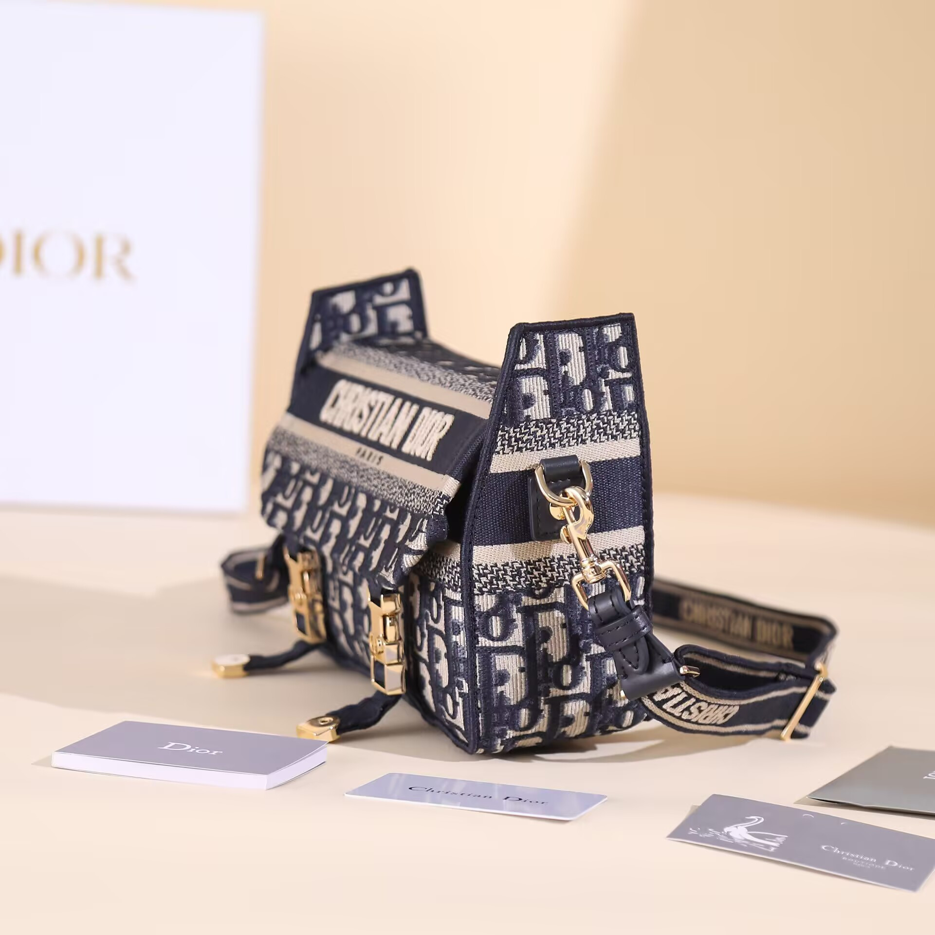 D*or D*orcamp nano bag blue oblique embroidery 23x15x8cm