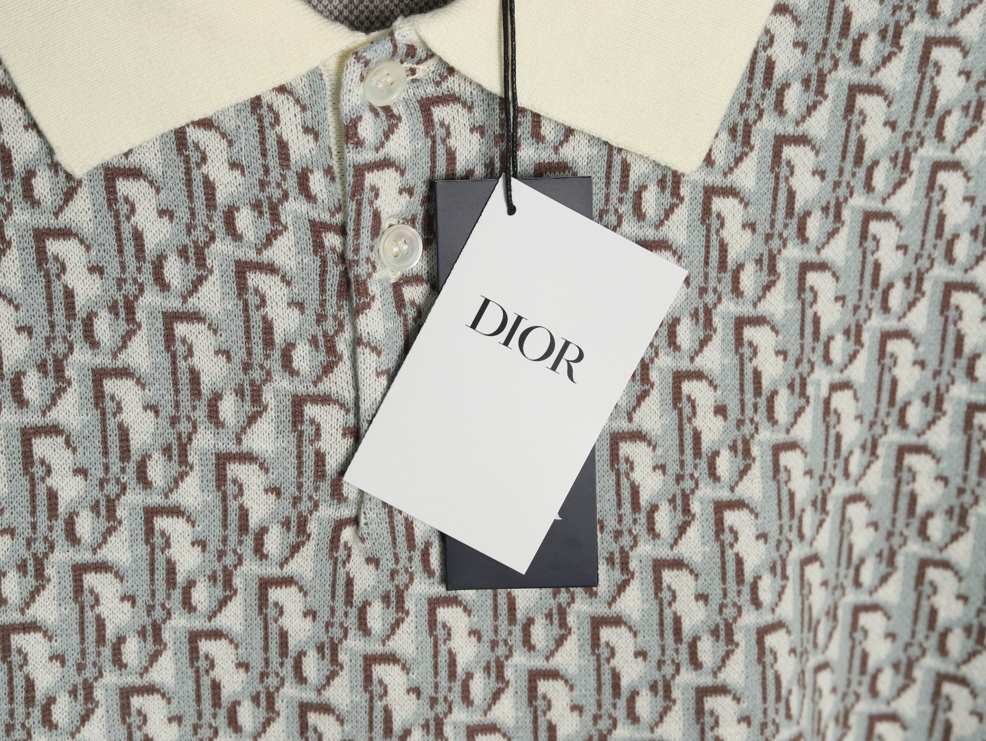 D*0r knitting Short-sleeved Polo shirt