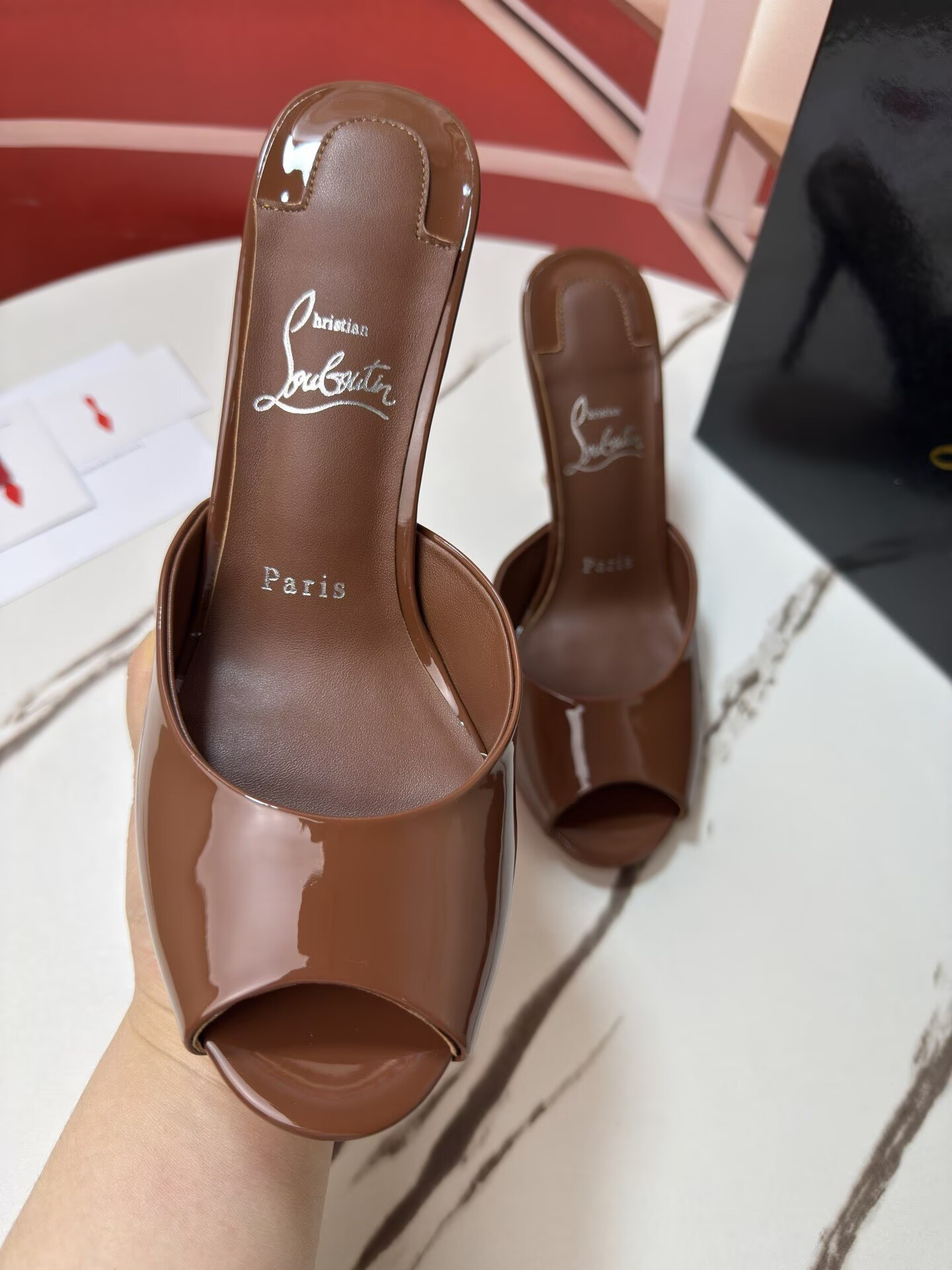 ua Ch**an louboutin me dolly mules 10cm heel