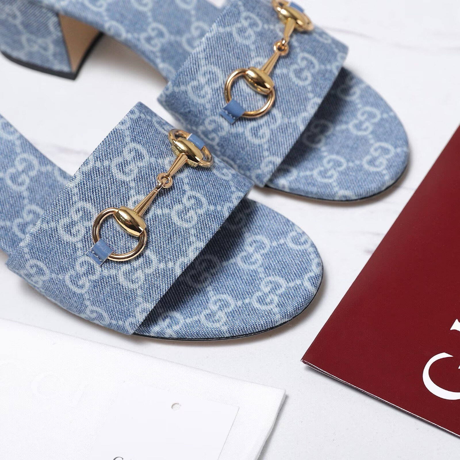 ua G*u*i slide sandal with horsebit 5.5cm heel
