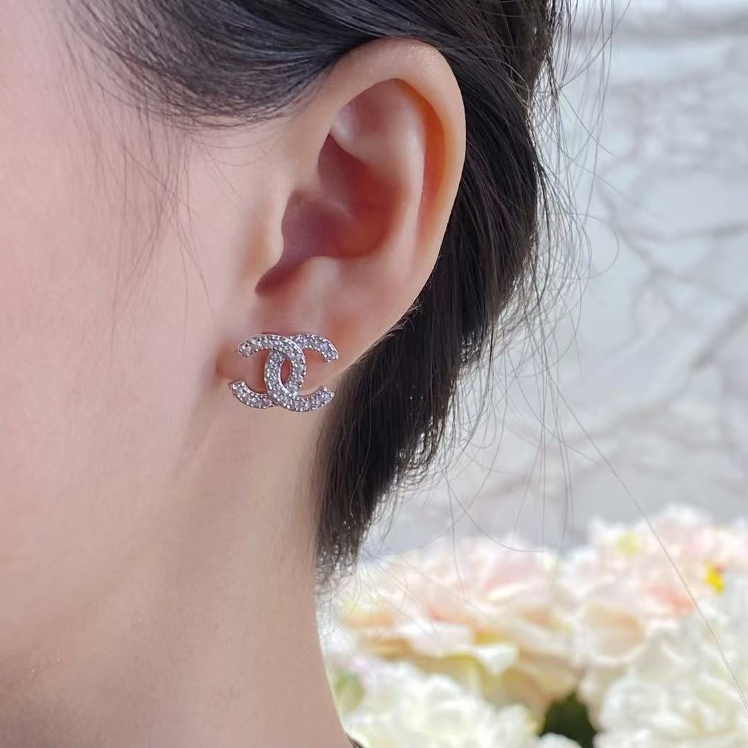 Ch*el large Ch*el earrings 1.2cm