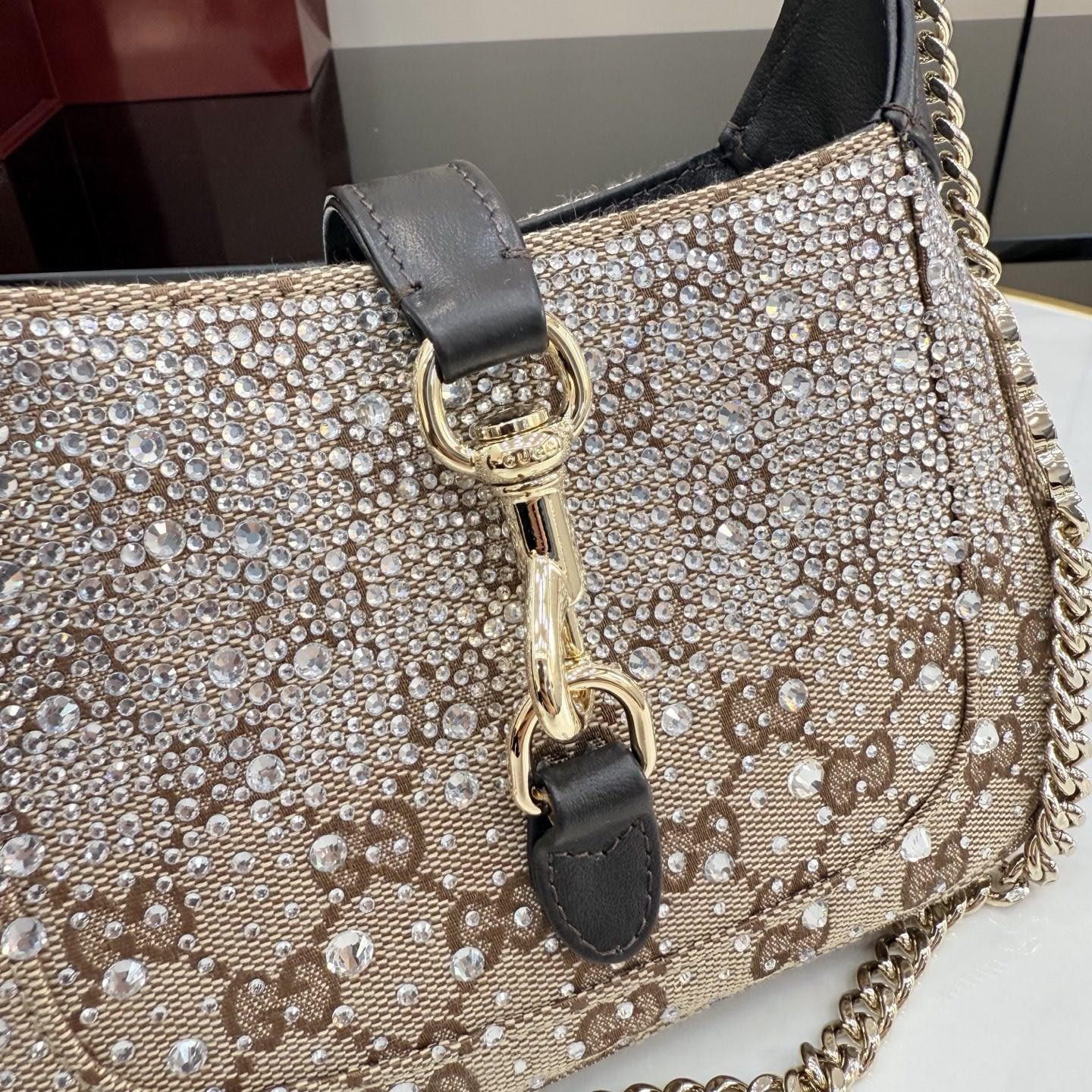 G*u*i jackie notte mini crystal handbag 19.5x18x3.5cm