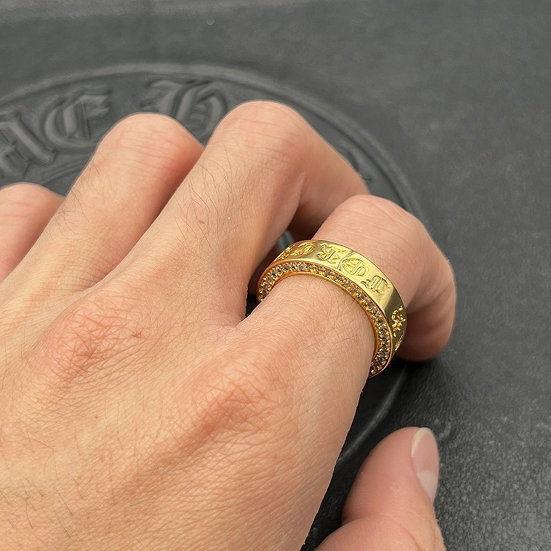 ch**me he**ts Di*m*nd-encrusted cross ring
