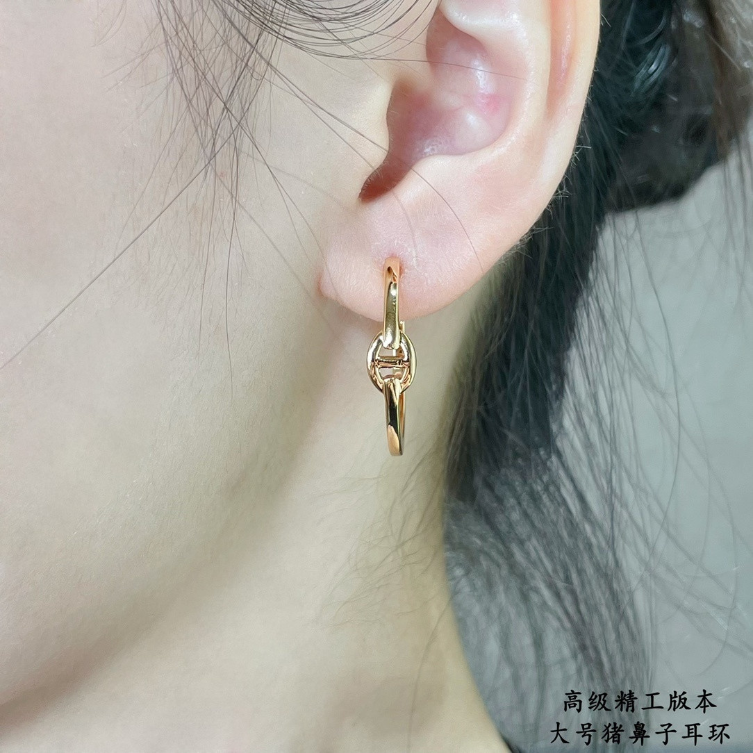 H**mes pig nose earrings ag925