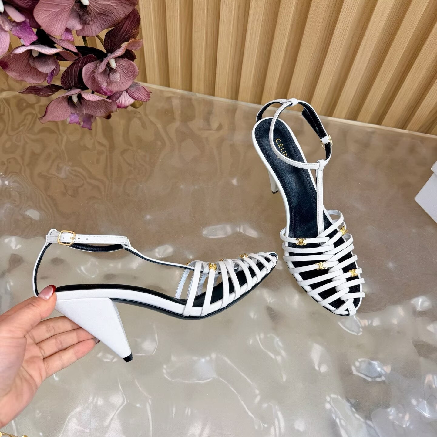ua Ce**e cage heeled sandal 8.5cm heel