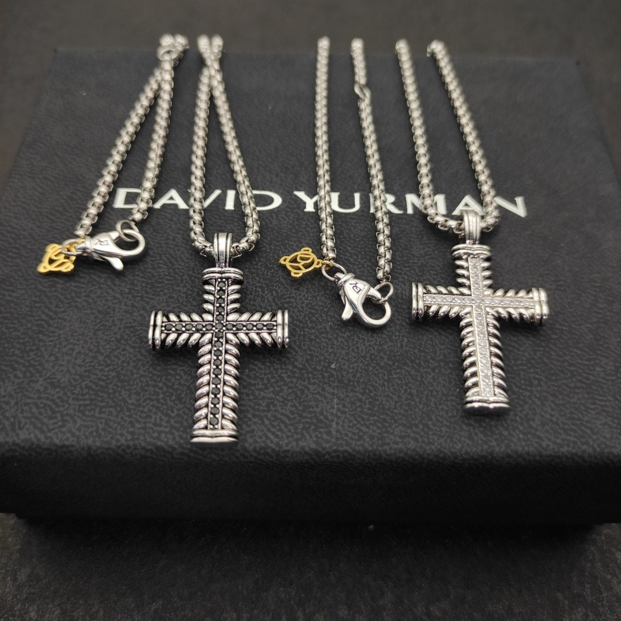 dau1d Yvrm*n cross necklace(chain length 50+5cm delay chain chain thickness 3mm)