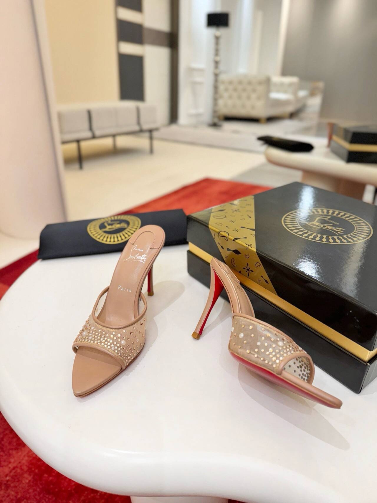 ua Ch**an louboutin miss z mule 10cm heel