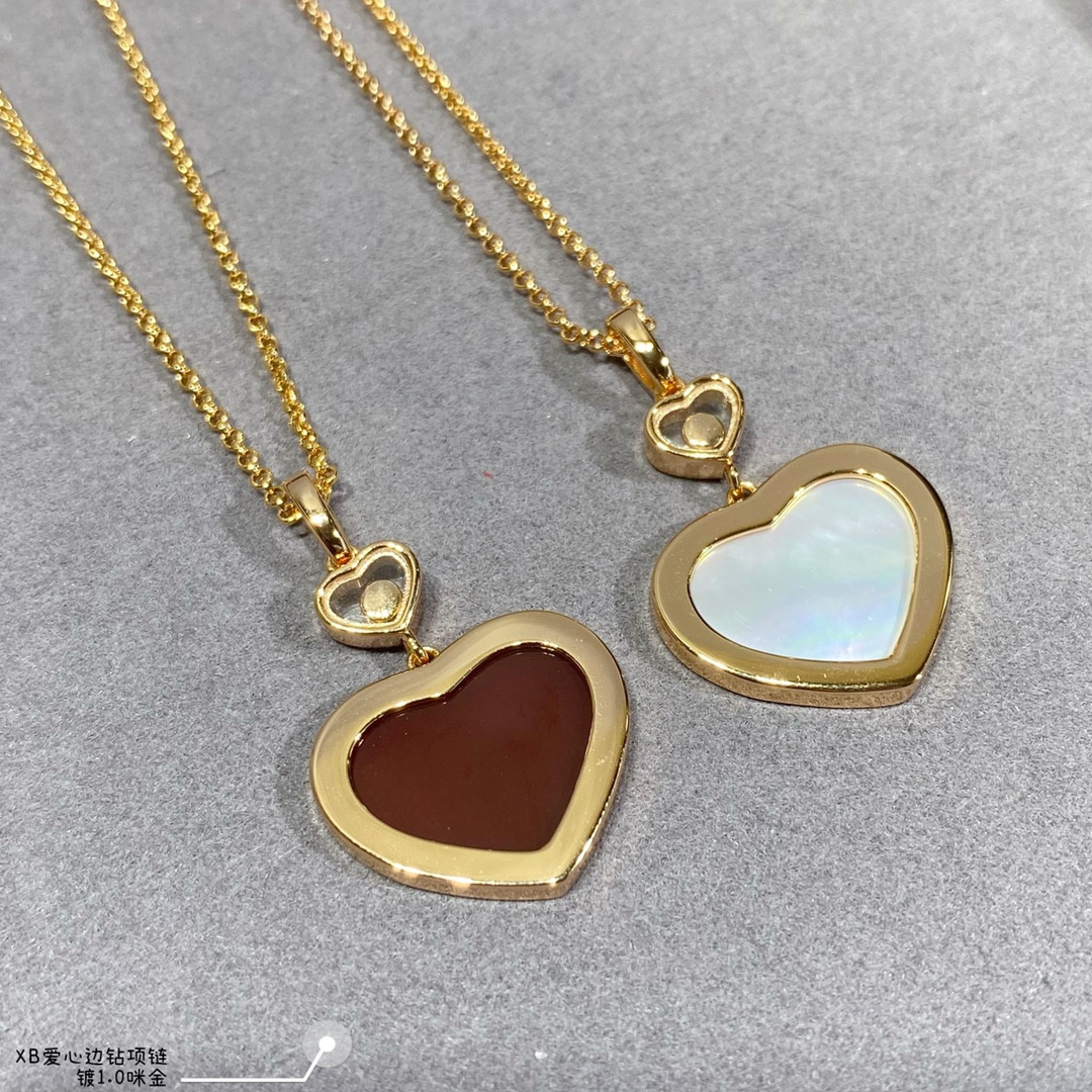 Chopard Heart-shaped Edge Diamond Mother-of-Pearl Necklace