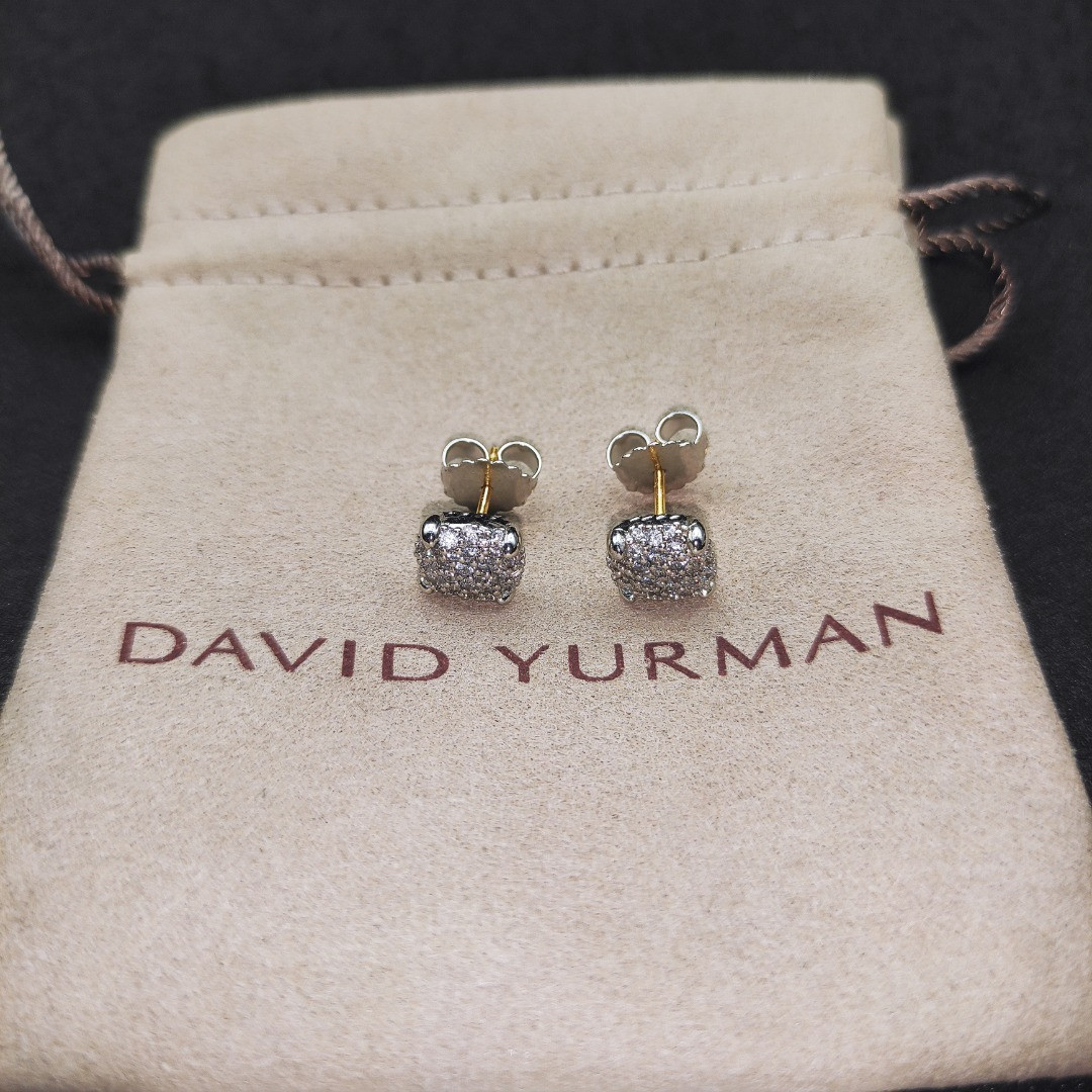 dau1d Yvrm*n 9mm four claws full of di*m*nds earrings