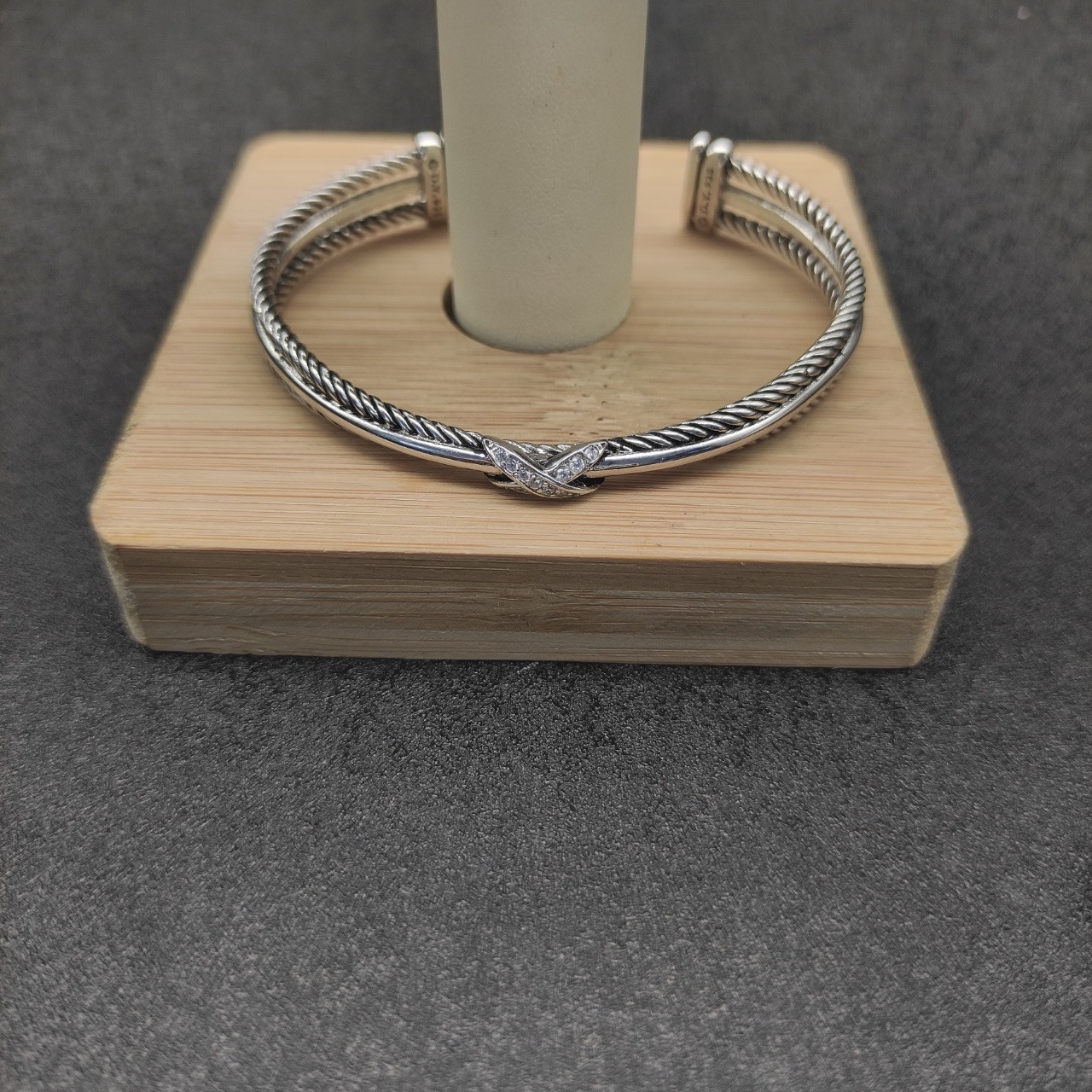 dau1d Yvrm*n 7mm three-line crossband di*m*nd x bracelet (wrist circumference 15-20cm)