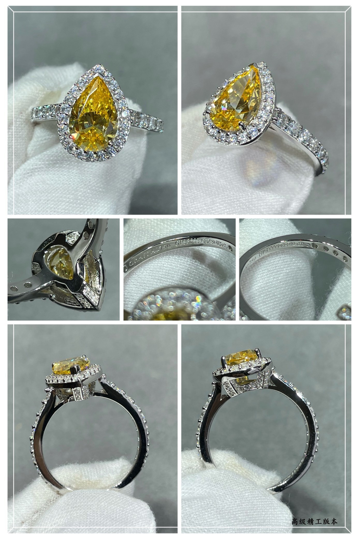 Gr*ff teardrop-shaped di*m*nd ring ag925