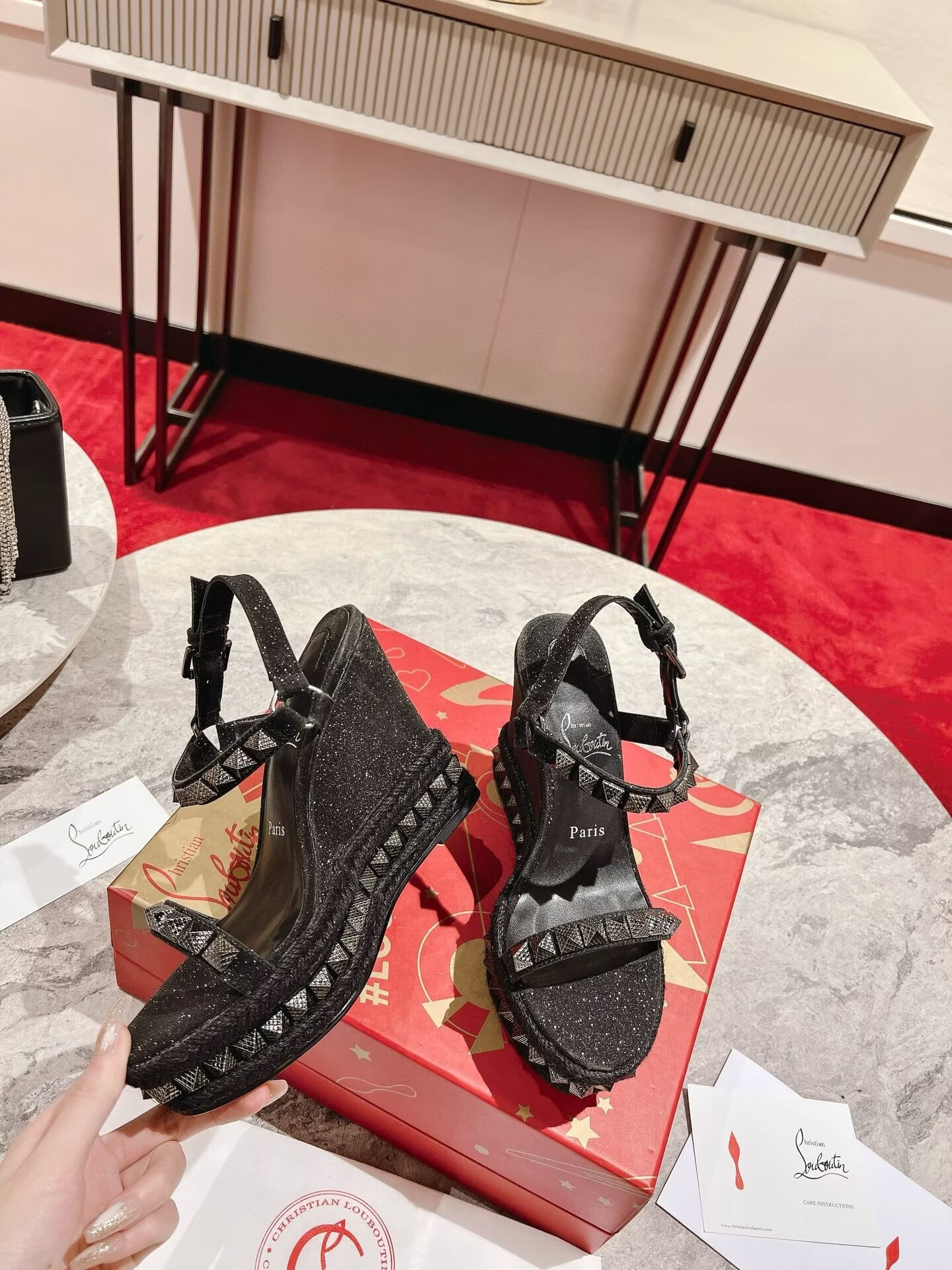 ua Ch**an louboutin pyraclou 120 mm espadilles