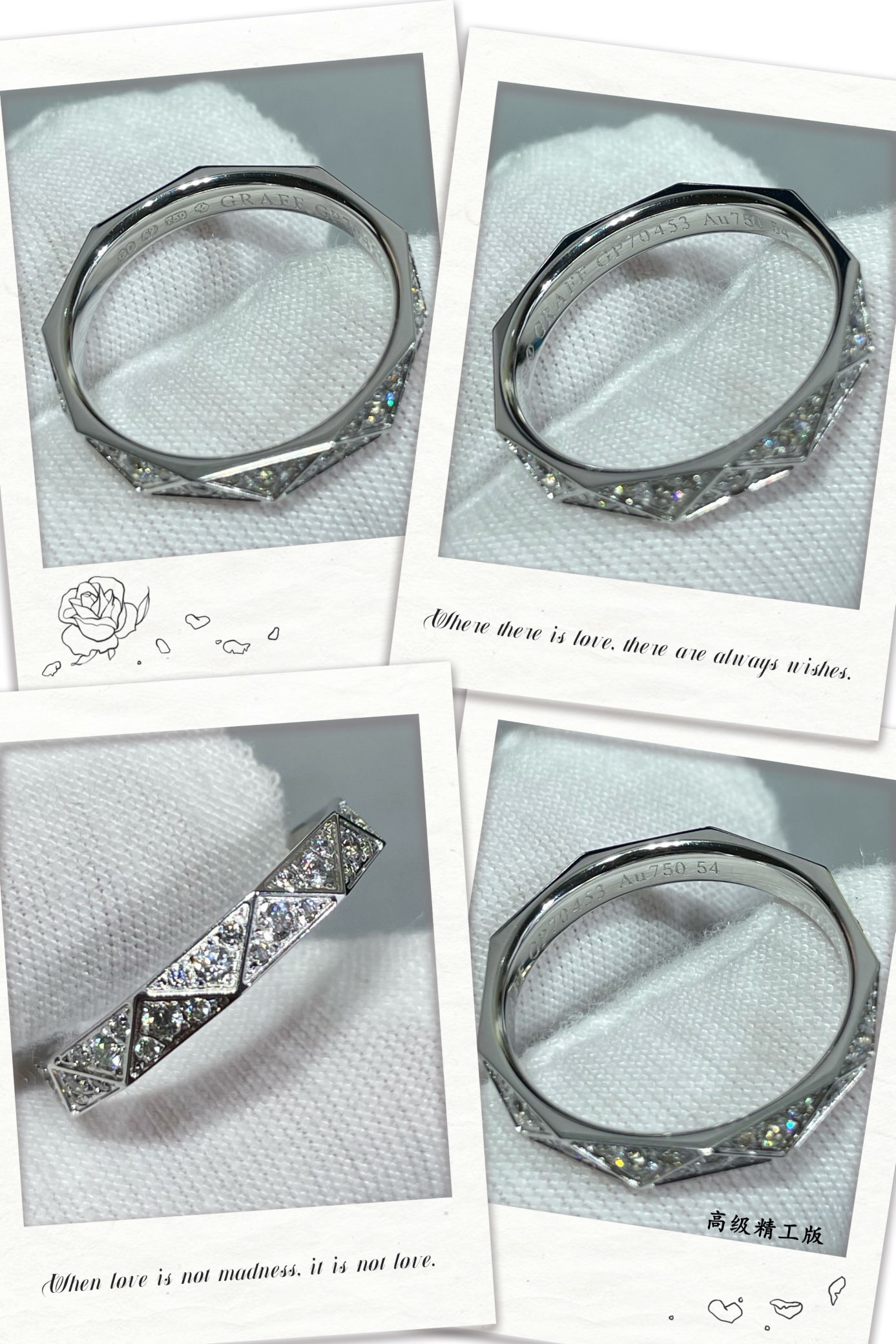Gr*ff di*m*nd-encrusted rhombus ring
