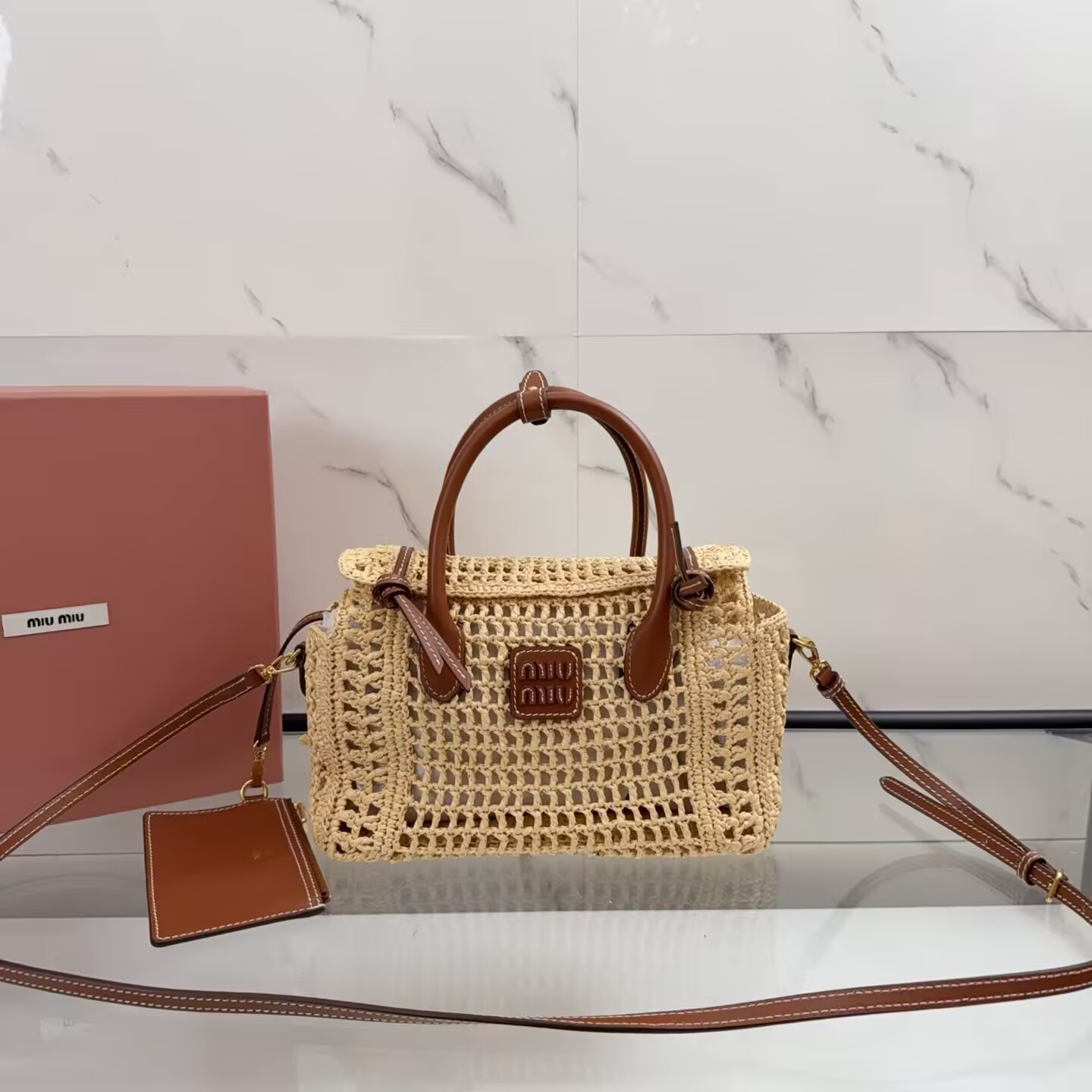 M1v M1v raffia handbag 14x25.5x9.5cm