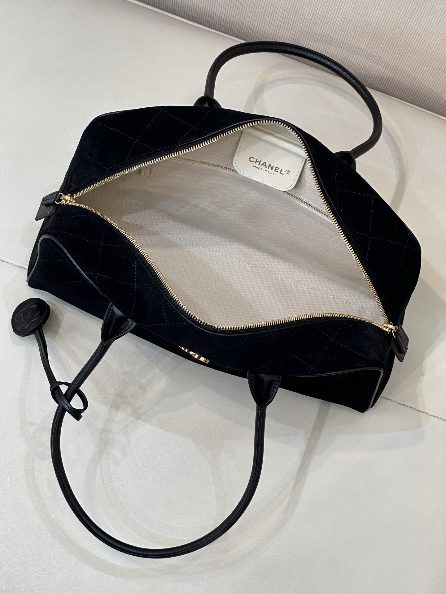Ch*el bowling bag 19x35x12.5cm