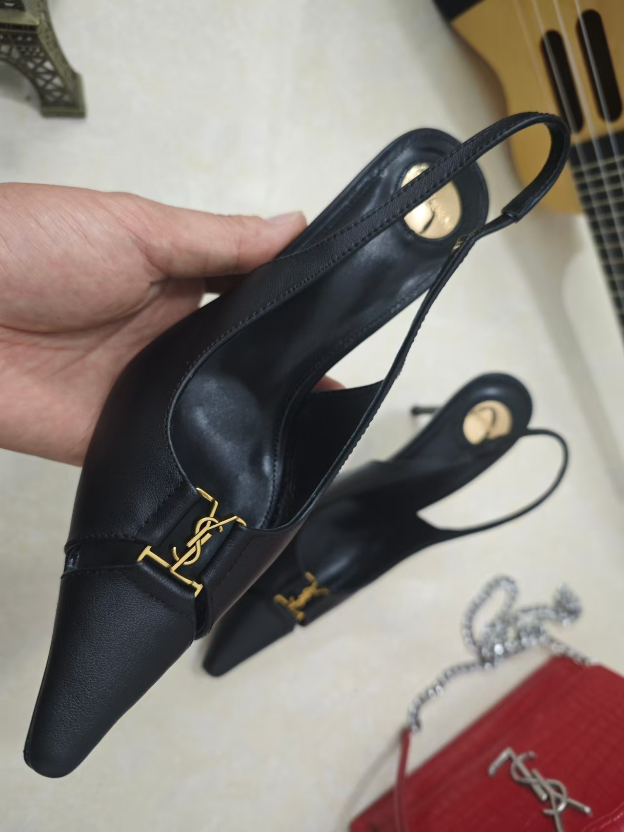 ua y*l Sa**t Lau*nt slingback pumps