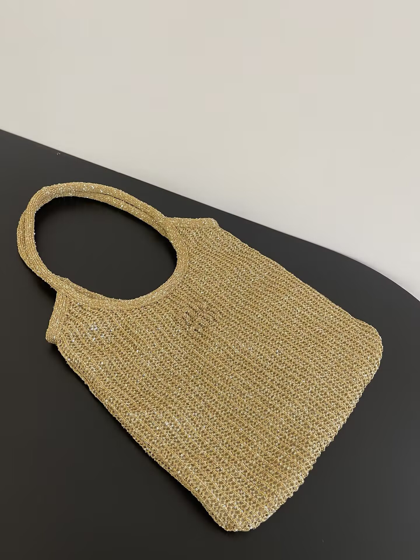 M1v M1v ivy sequin mesh bag 40x35cm