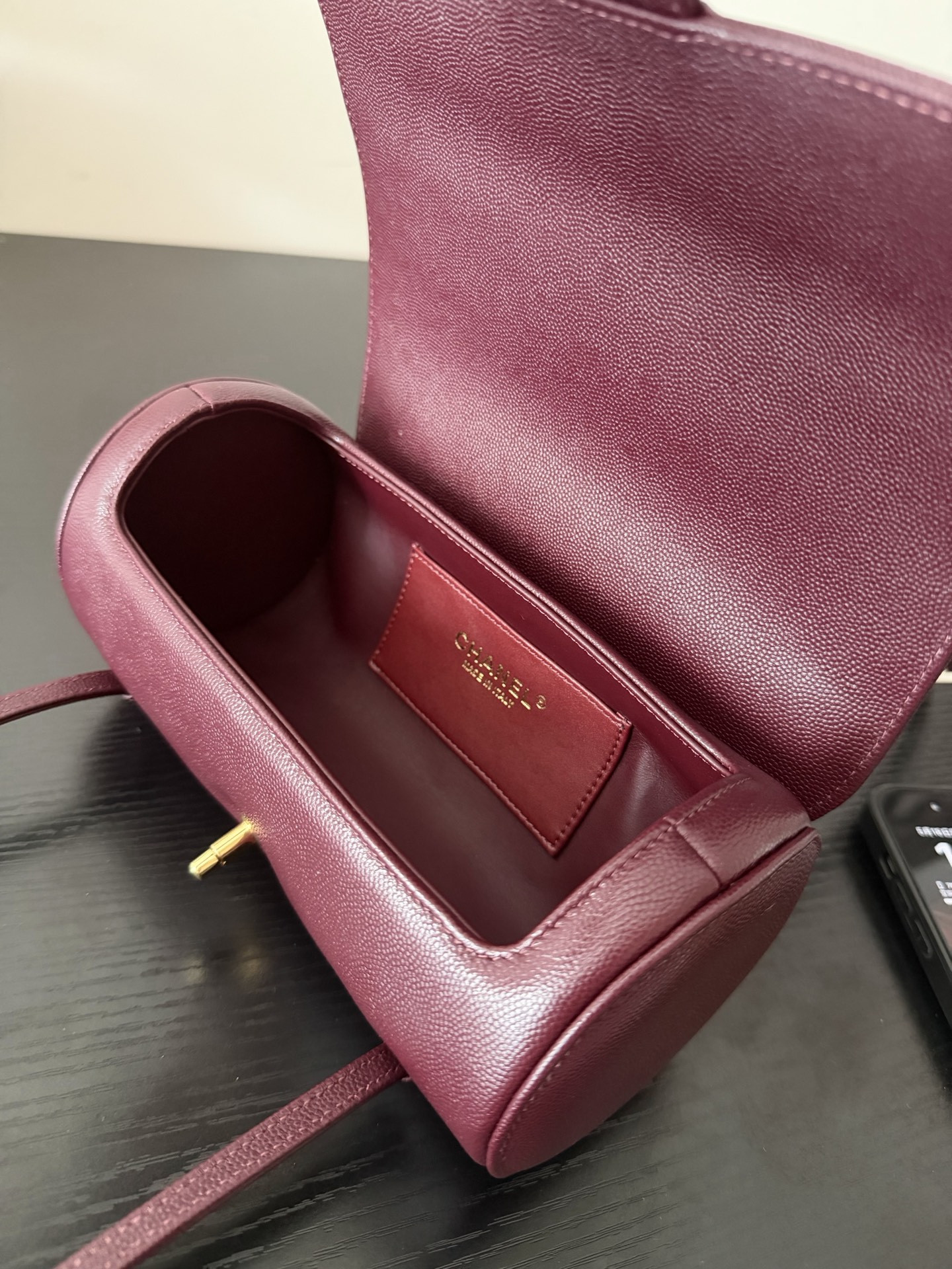 Ch*el small bowling bag as6143 10x20.5x10cm