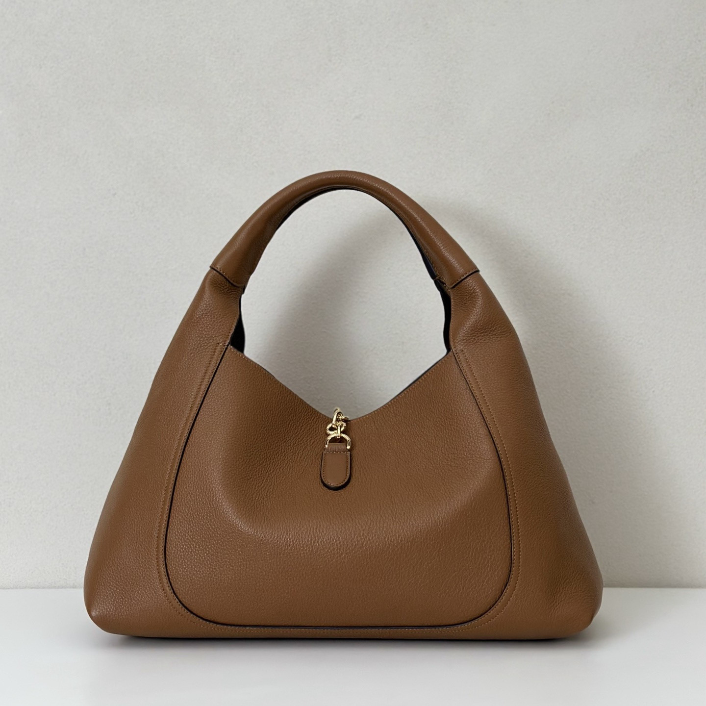 G*u*i Softbit Maxi Shoulder Bag Brown Leather 46x26x16cm