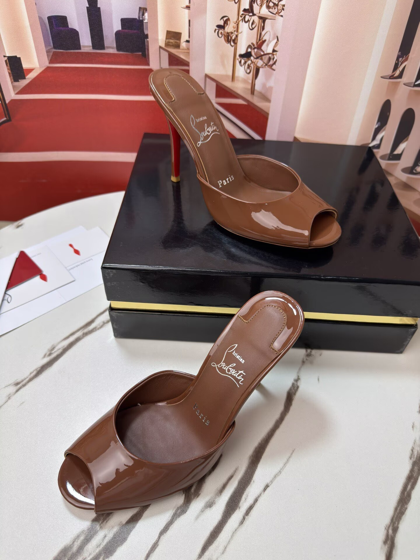 ua Ch**an louboutin me dolly mules 10cm heel