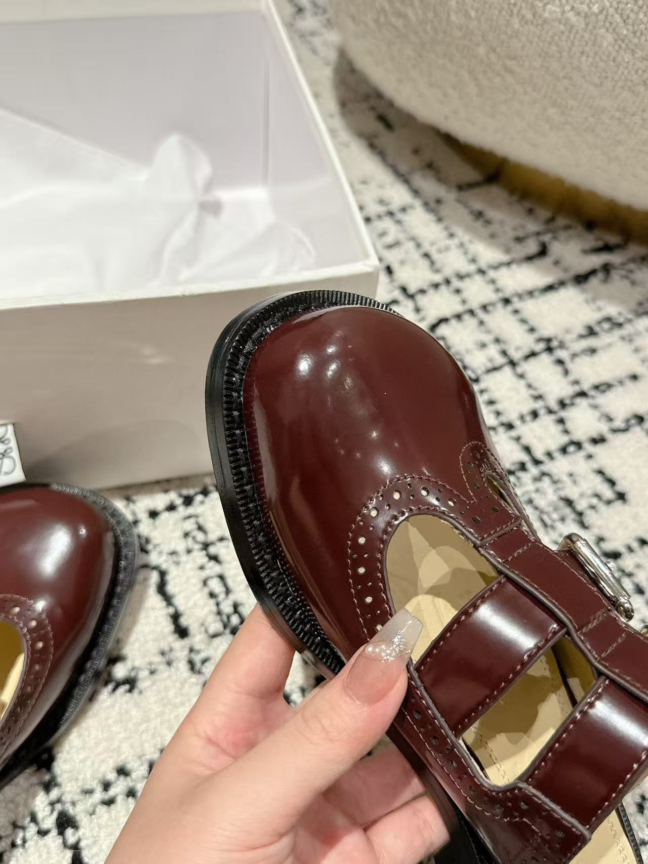 ua L0ew* campo mary jane mule in calfskin