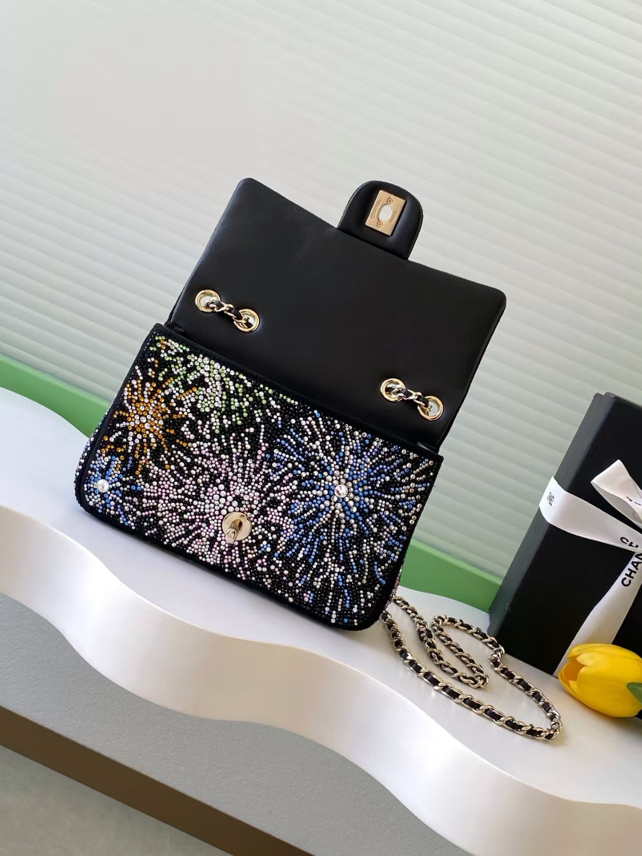 Ch*el evening bag 14x21x8cm