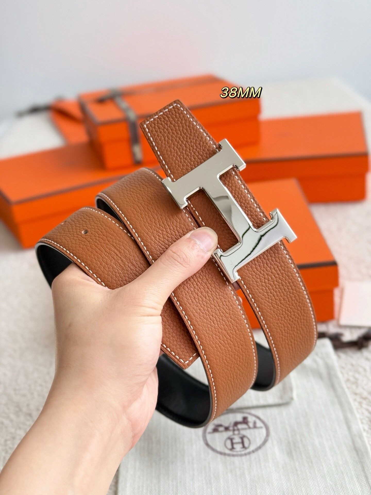 H**mes belt 38mm