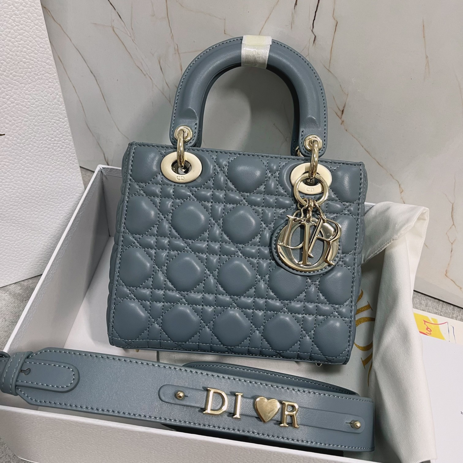 Small Lady D*0r My ABCD*0r Bag Cloud Blue 8 x 6.5 x 3 inches