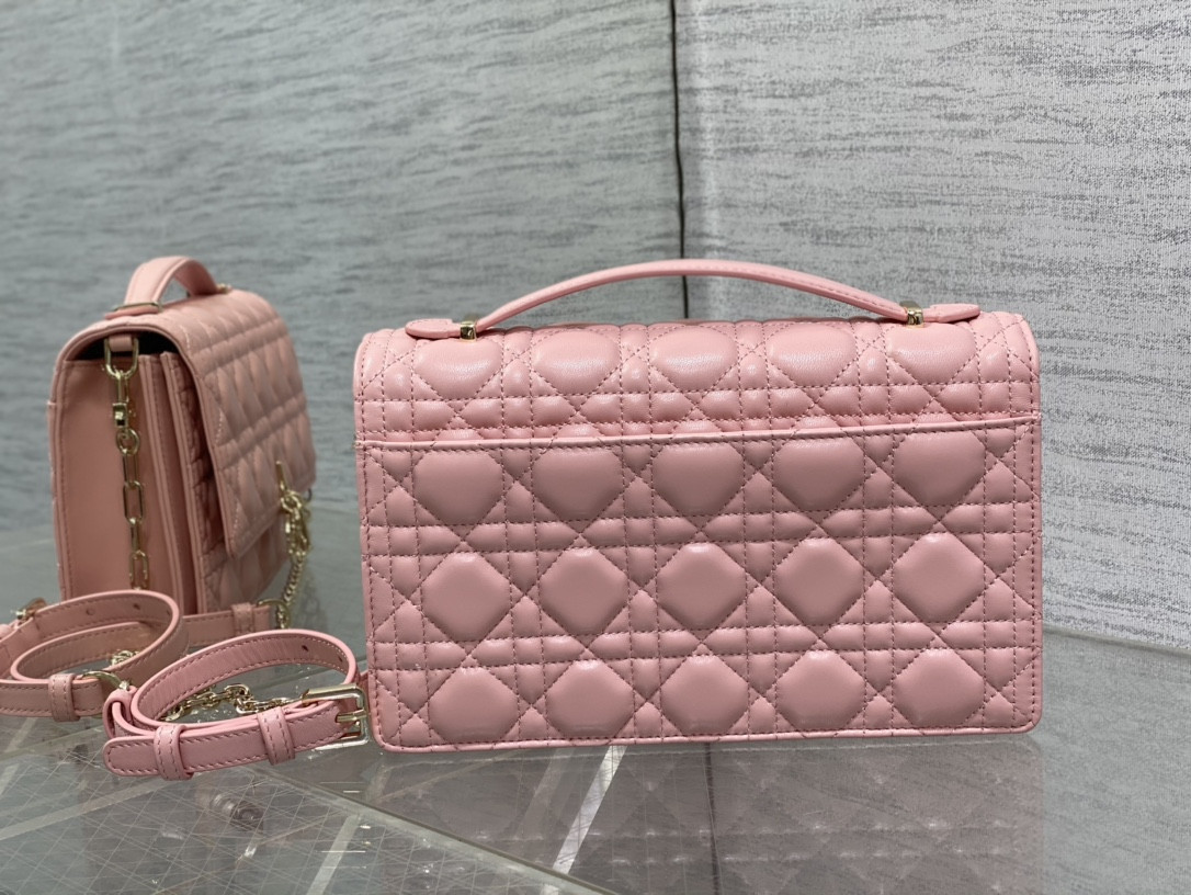 My D*0r Top Handle Bag Melocoton Pink 9.5 x 5.5 x 3 inches