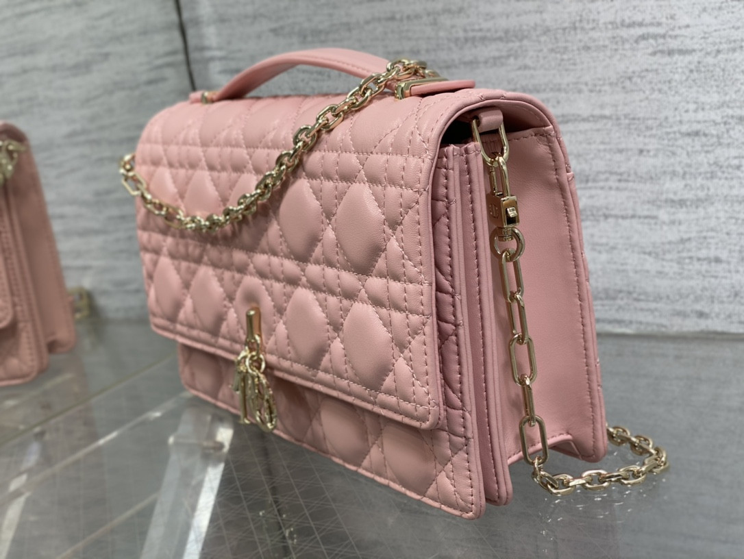 My D*0r Top Handle Bag Melocoton Pink 9.5 x 5.5 x 3 inches