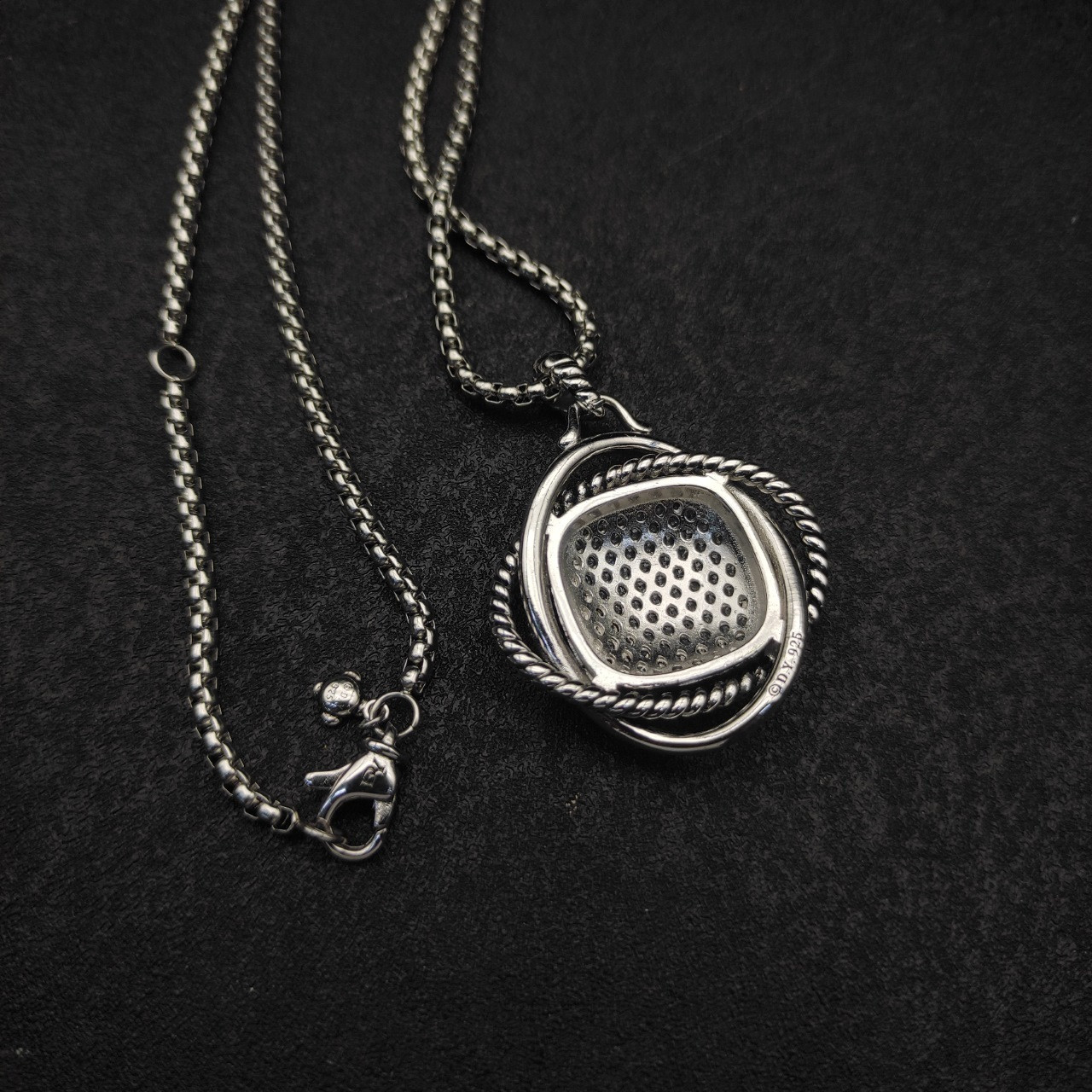 dau1d Yvrm*n 32mm square di*m*nd necklace(chain length 50+5cm delay chain chain thickness 3mm)