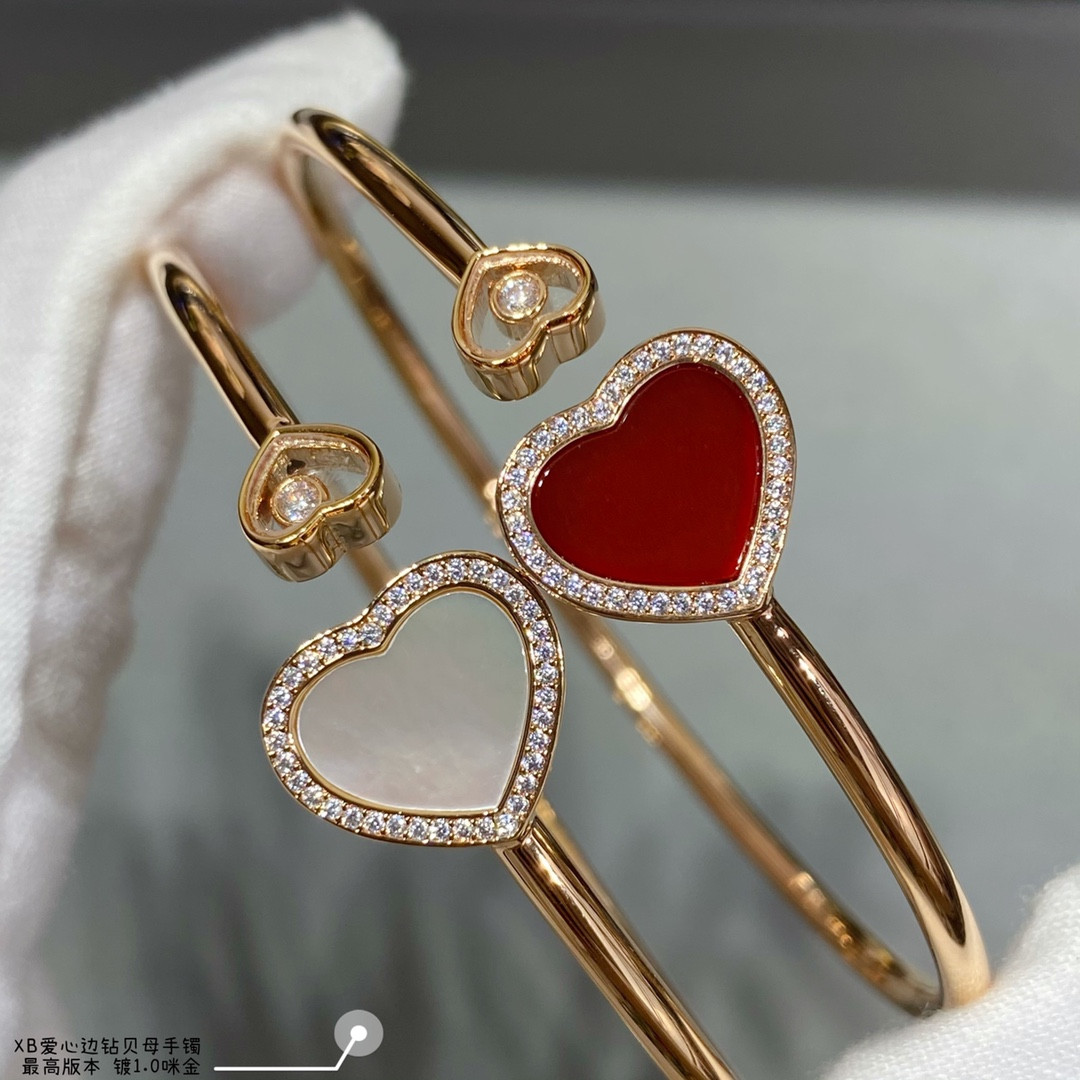 Chopard Heart-shaped Edge Diamond Mother-of-Pearl Bracelet