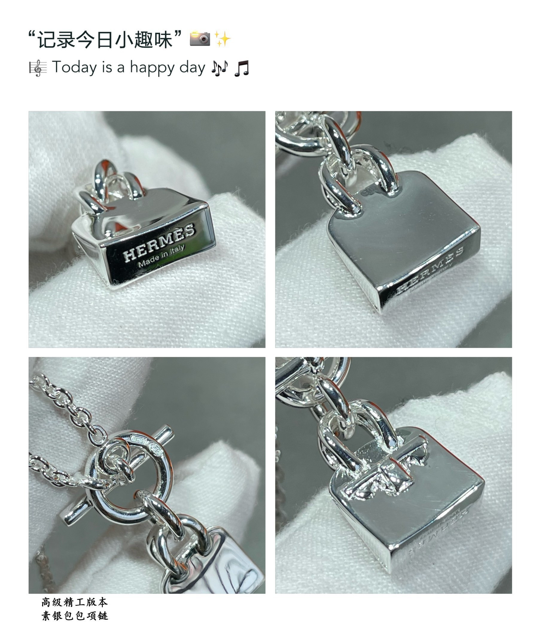 H**mes classic kelly bag necklace ag925