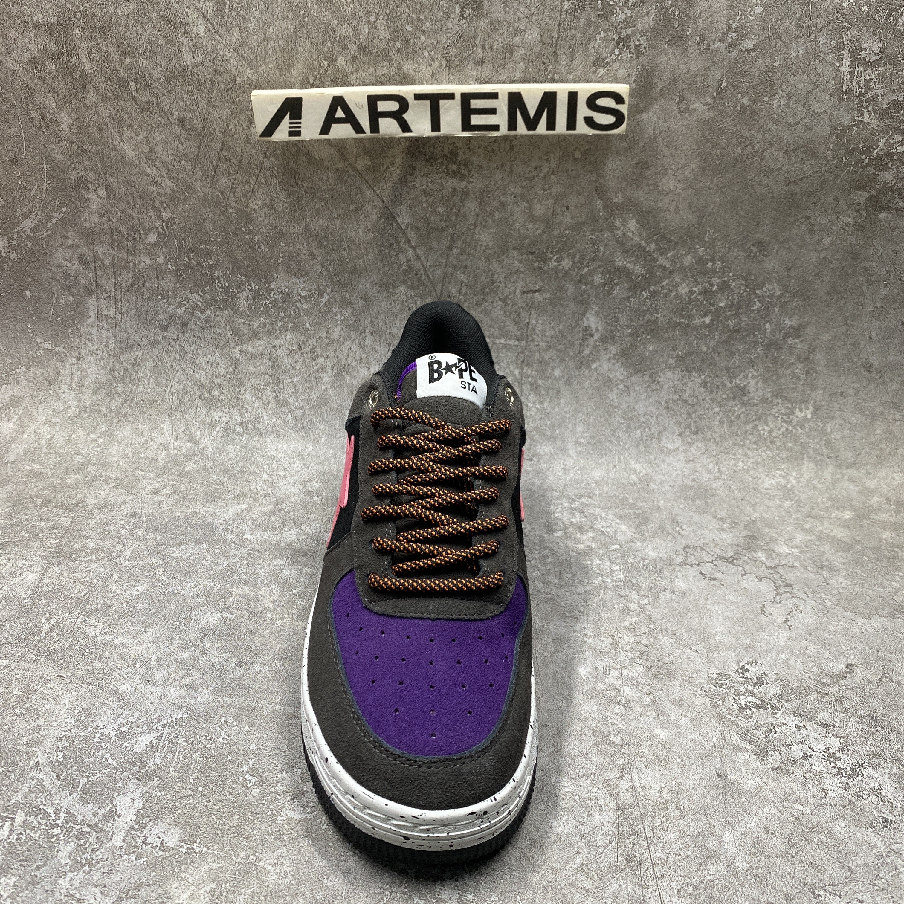 BP Sta Black Grey Pink Suede