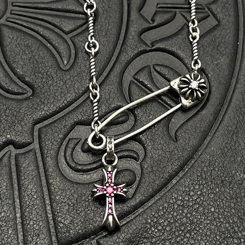 Ch**me He**ts twisted cross pin necklace (chain length 45+5cm)