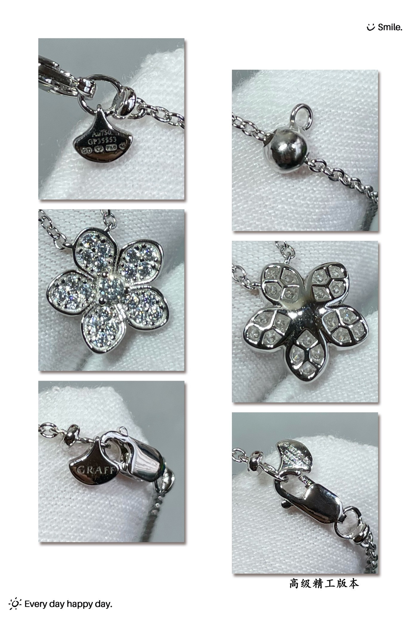 Gr*ff flower pendant necklace ag925