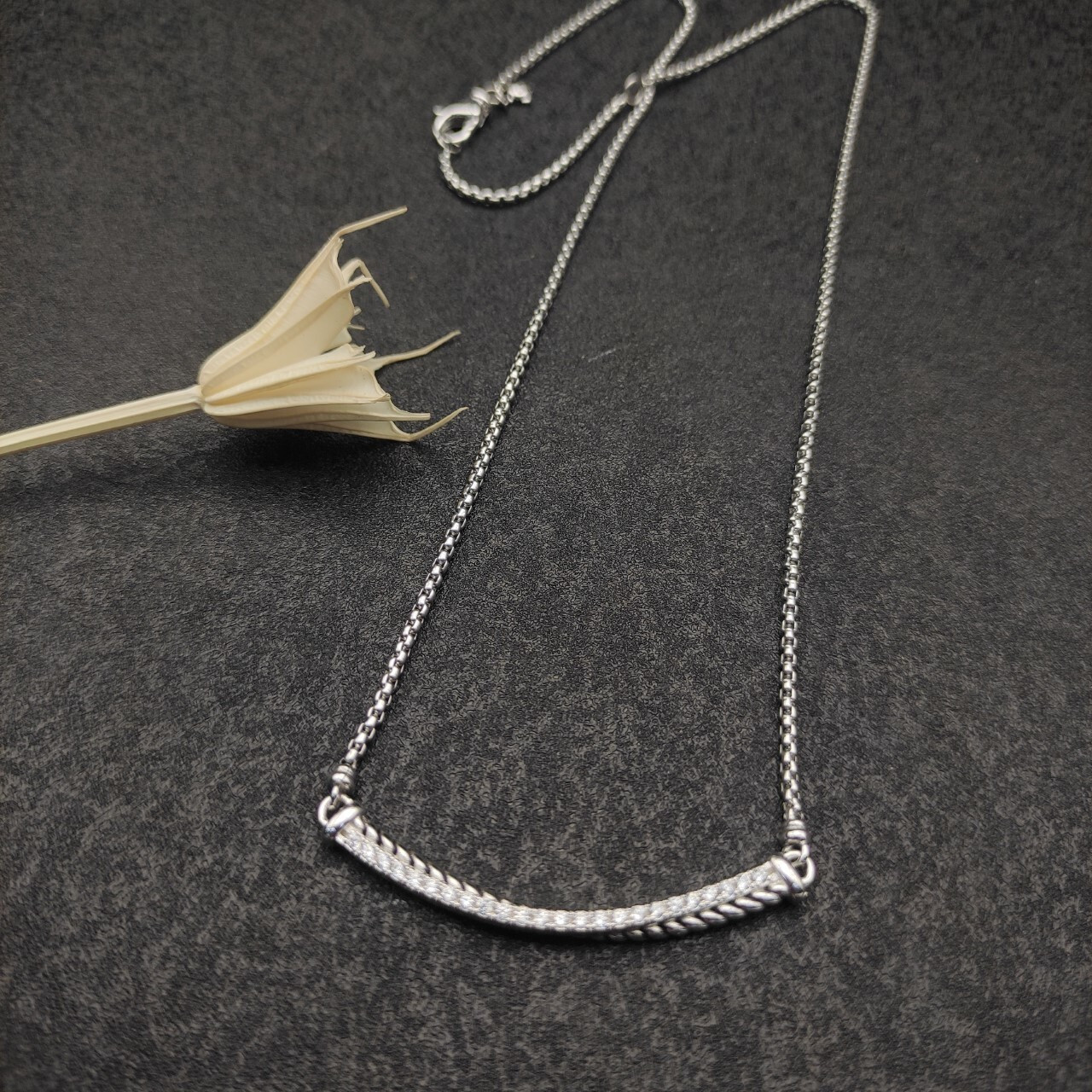 dau1d Yvrm*n smile necklace(chain length 45+5cm delay chain,chain thickness 2mm)